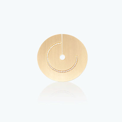 Brosche aus 18 Karat Gelbgold mit Brillanten