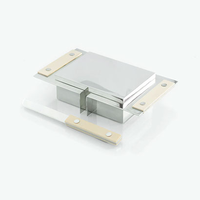 Butterdose, Sterling Silber und Elfenbein (mit CITES Bescheinigung)