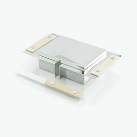 Butterdose, Sterling Silber und Elfenbein (mit CITES Bescheinigung)