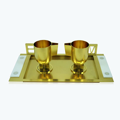 Marmeladendosen mit Tablett, Sterling Silber und Makassarholz