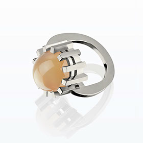 Ring aus 18 Karat Weißgold mit indischem Mondstein